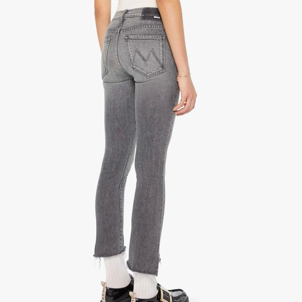 MOTHER The Insider Crop Step Gray Denim Jeans - Picture 3 of 5